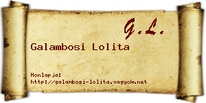 Galambosi Lolita névjegykártya